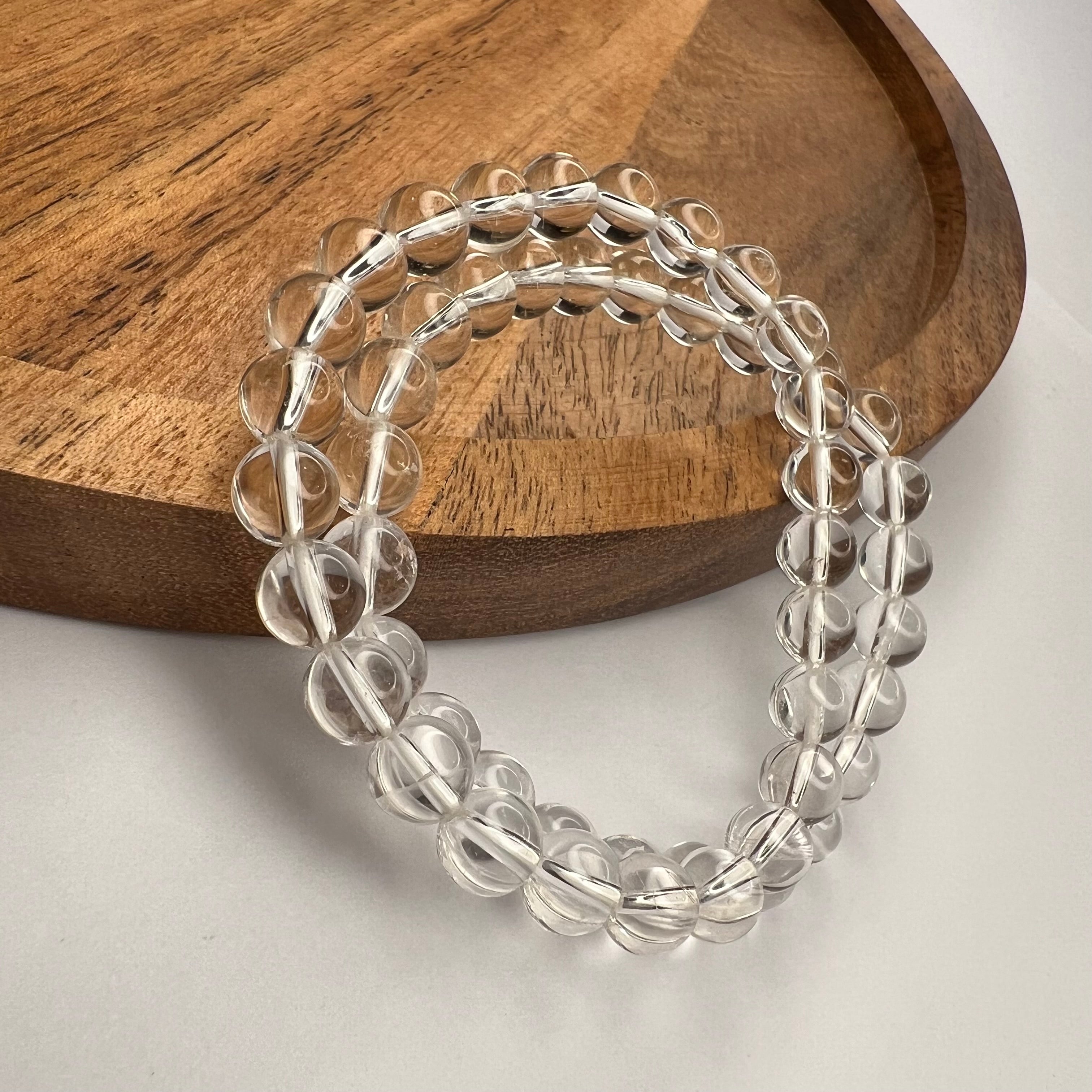 CLEAR QUARTZ BRACELET - MASTER HEALER AND MENTAL CLARITY (8mm)