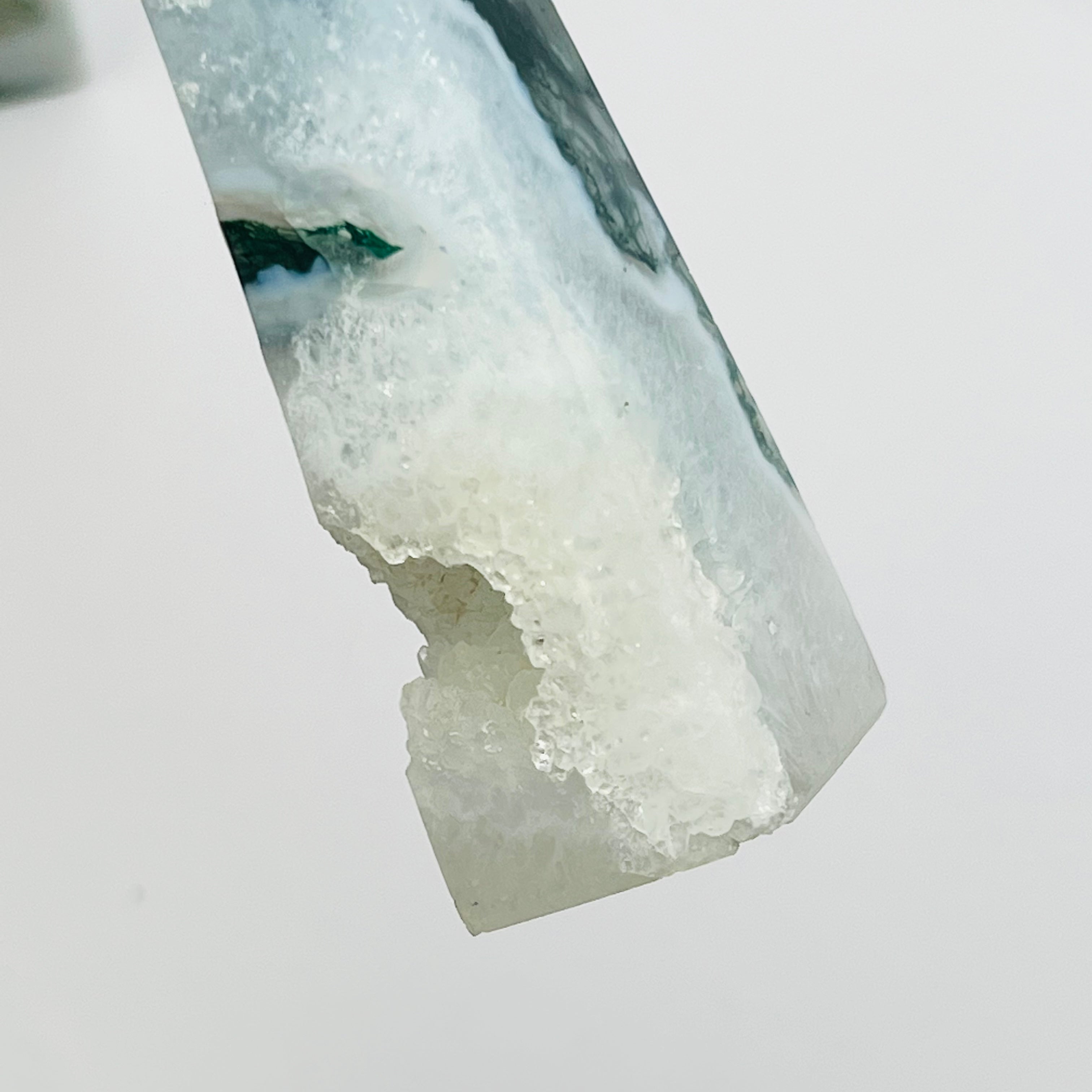 Blue Moss Agate Towers with Druzy.