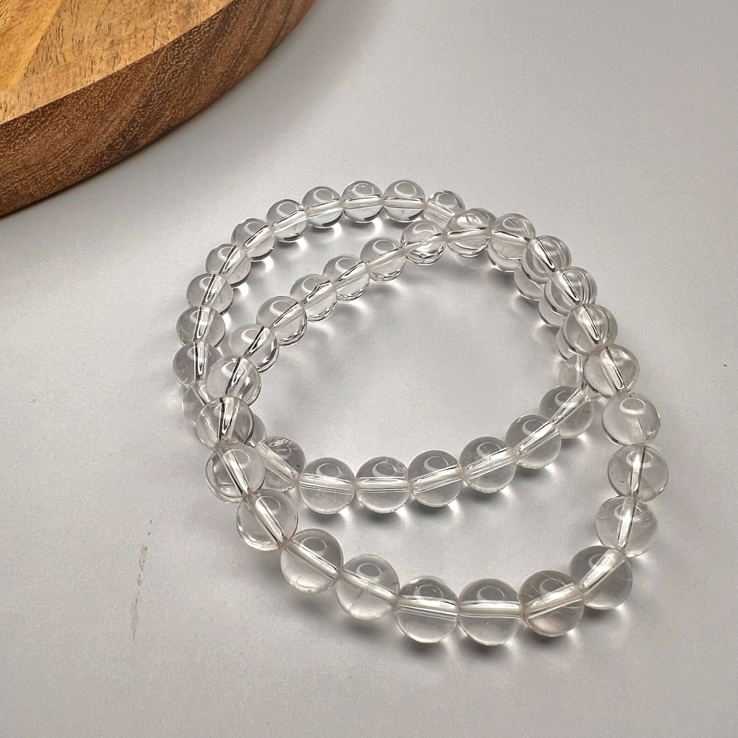 CLEAR QUARTZ BRACELET - MASTER HEALER AND MENTAL CLARITY (8mm)
