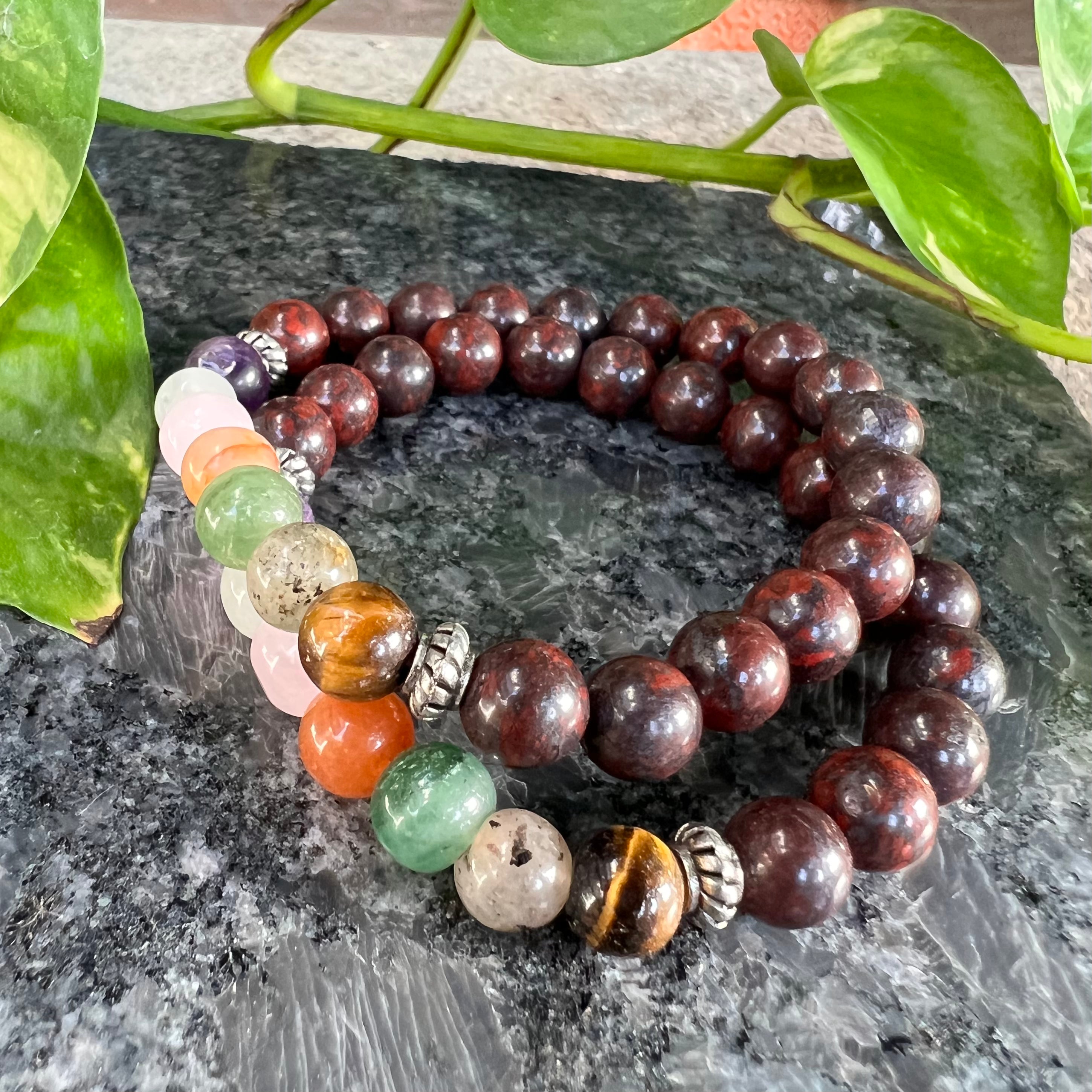 7 Chakra- Bloodstone Bracelet