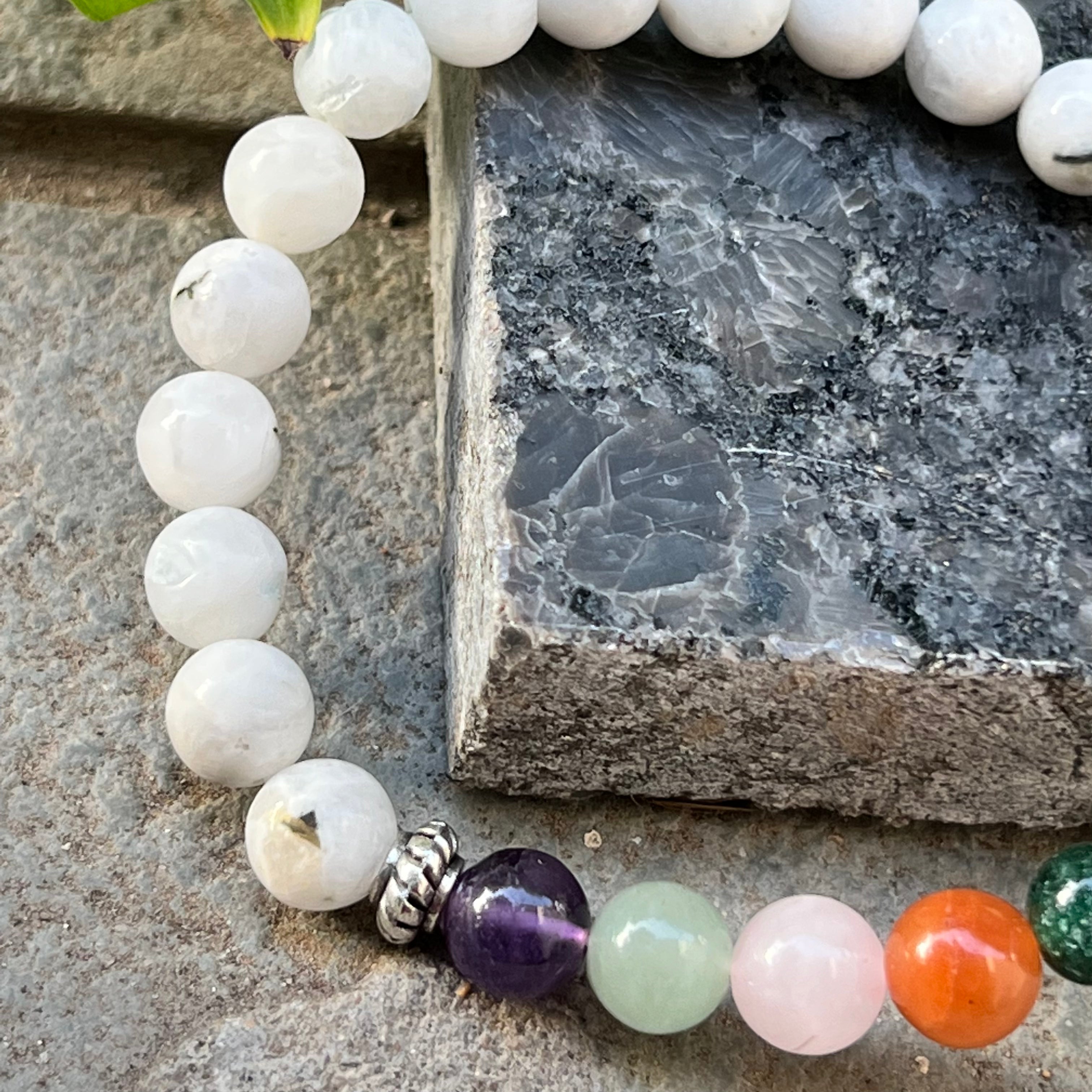 7 Chakra-Moonstone Bracelet