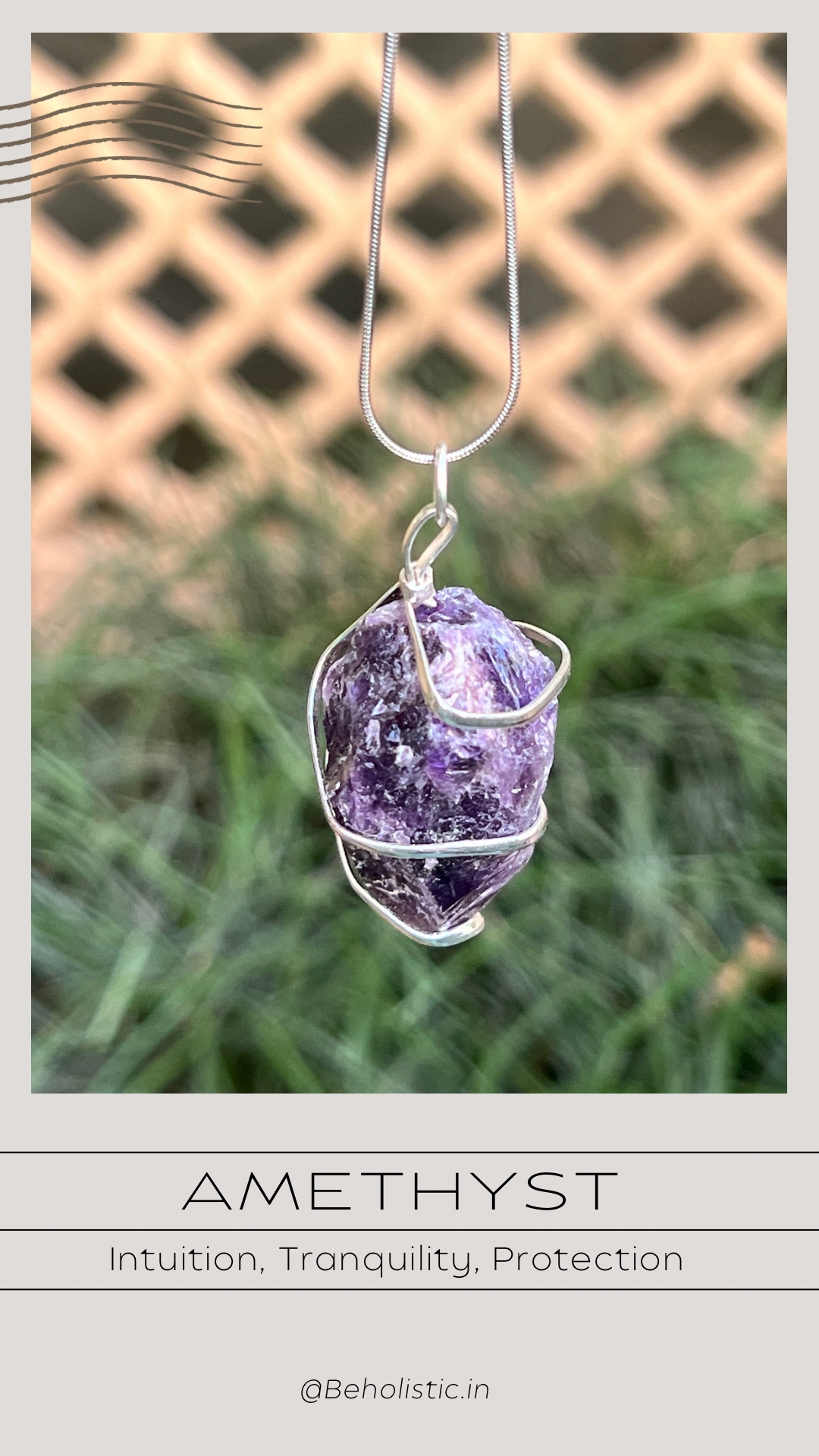Amethyst Raw Wired Pendant