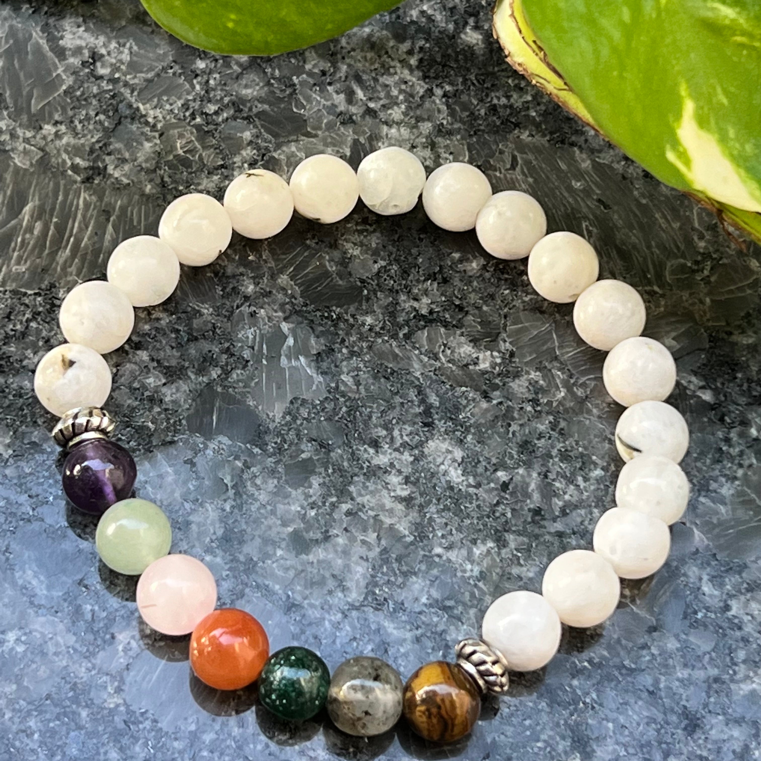 7 Chakra-Moonstone Bracelet