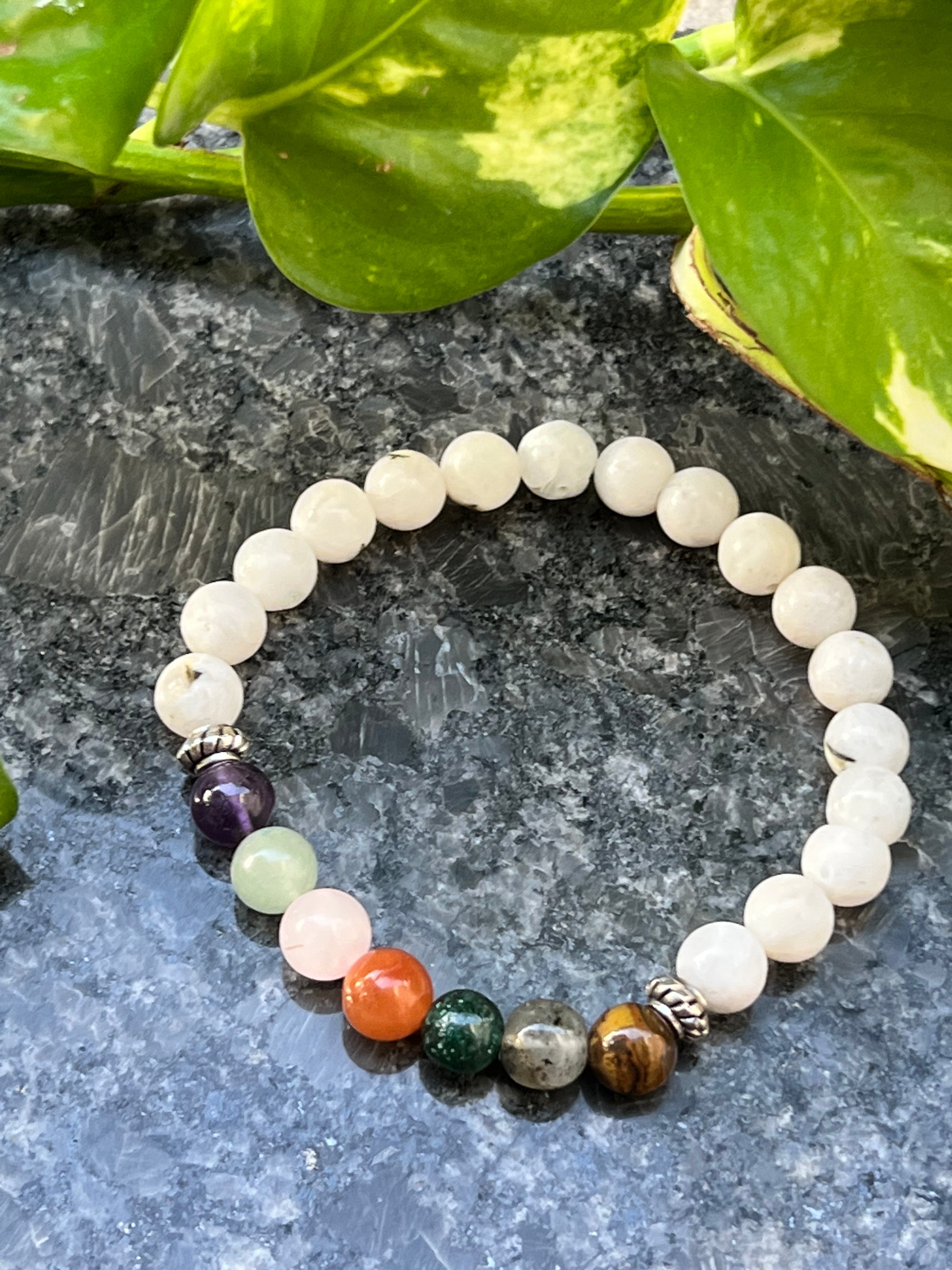 7 Chakra-Moonstone Bracelet