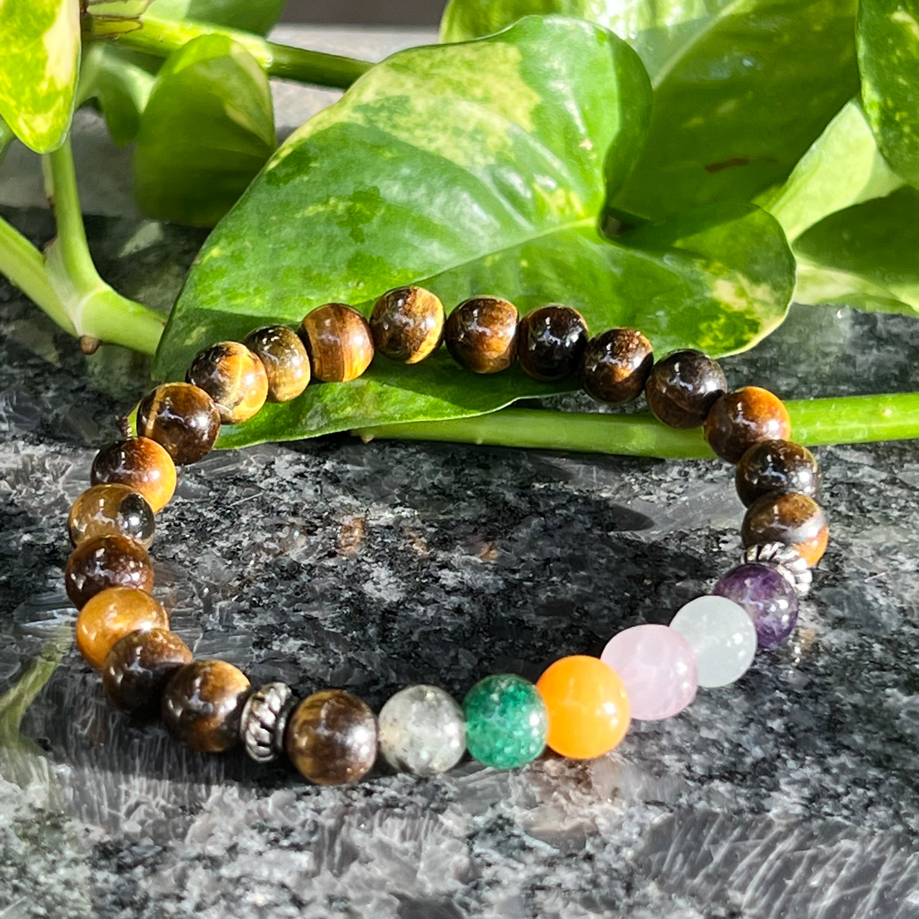 7 Chakra- Tiger's Eye Bracelet