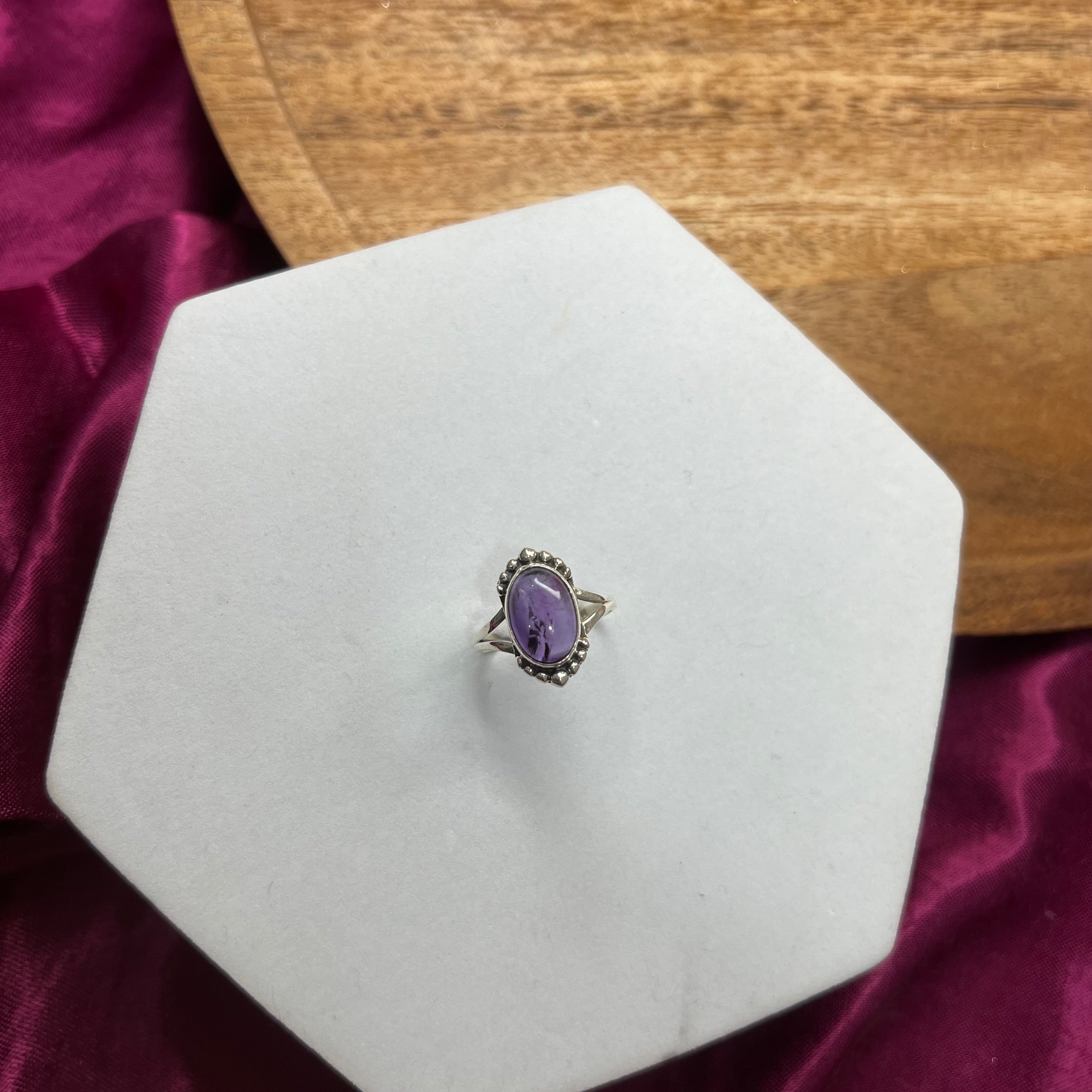HANDCRAFTED AMETHYST RING-SILVER 925