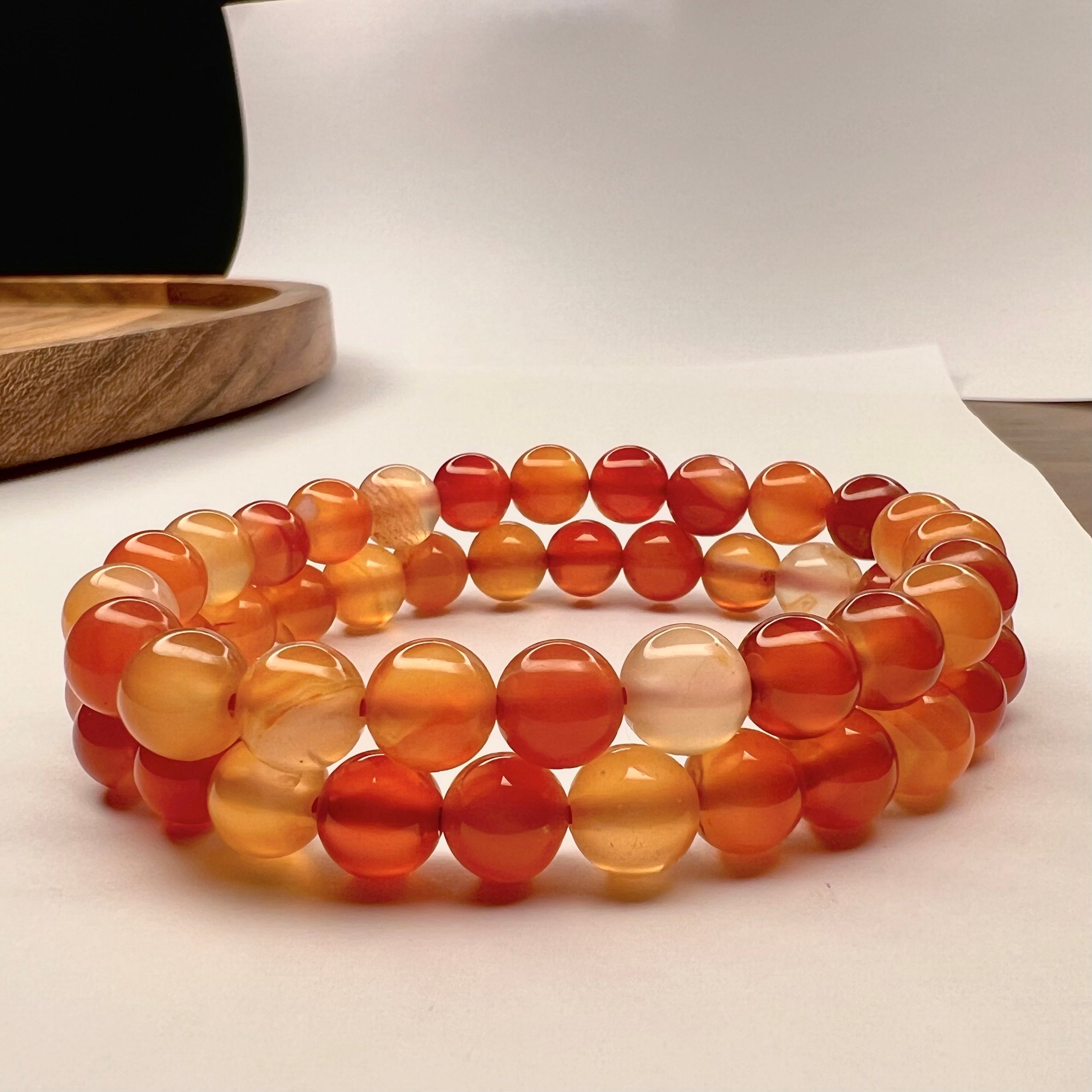 Red Carnelian Bracelet for Energy | 4mm Beads - Solacely