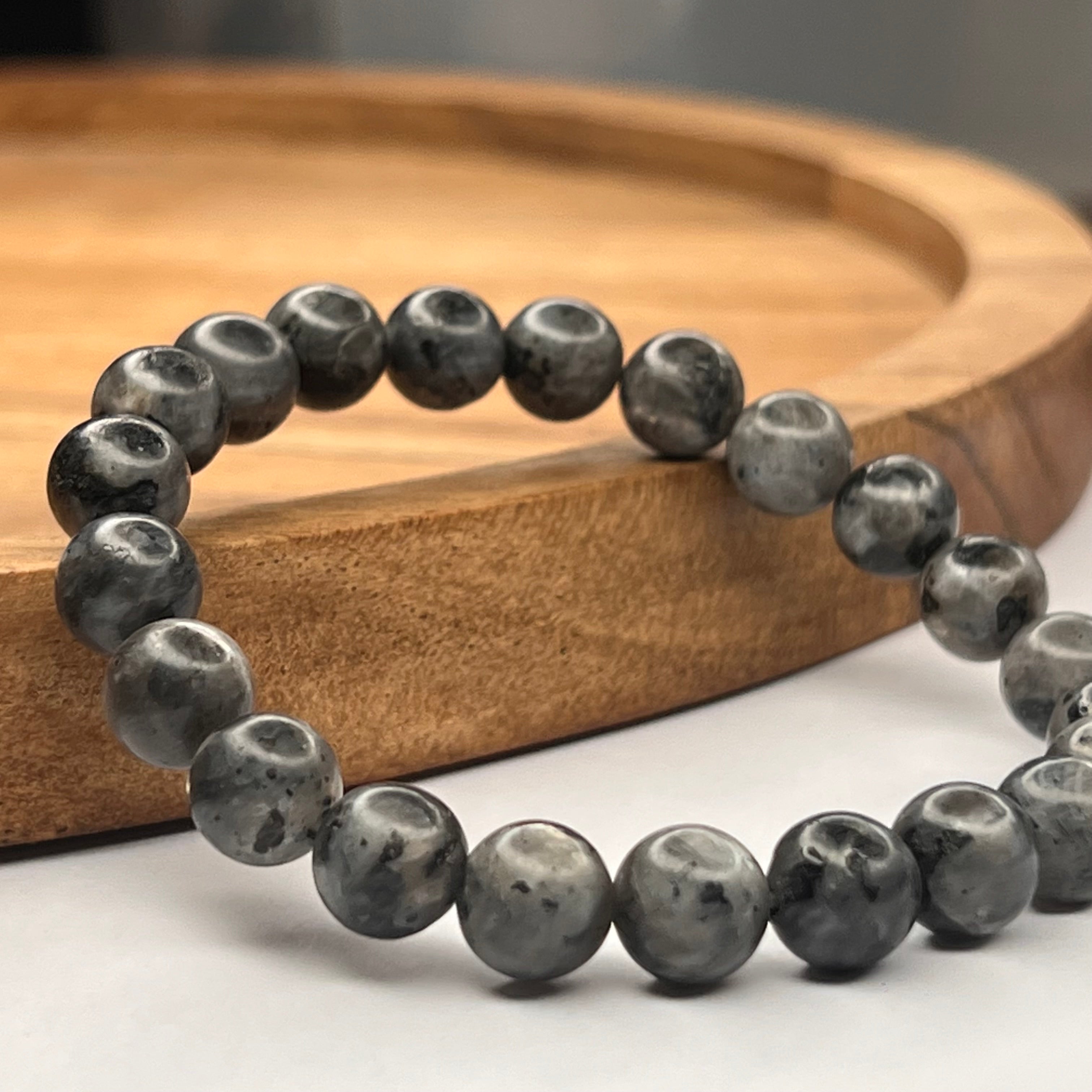 Black Tourmaline and White Moonstone Bead Bracelet | Made In Earth US