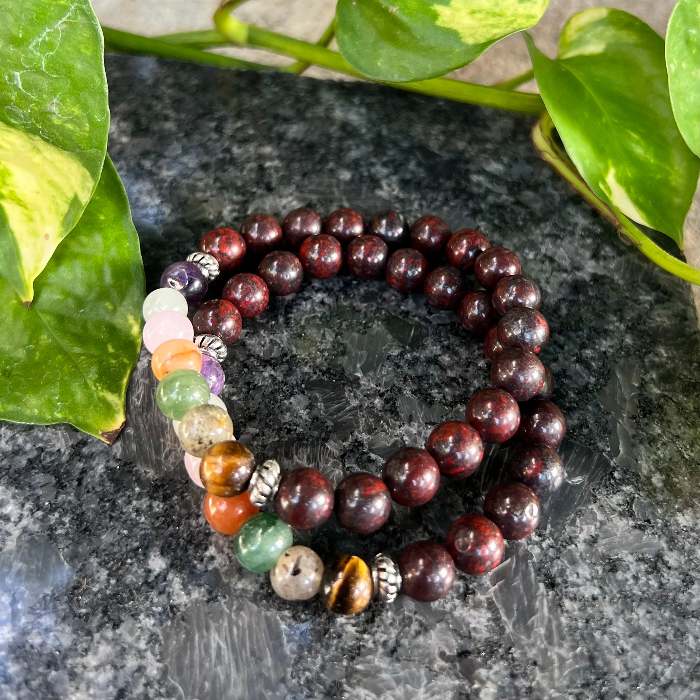 7 Chakra- Bloodstone Bracelet