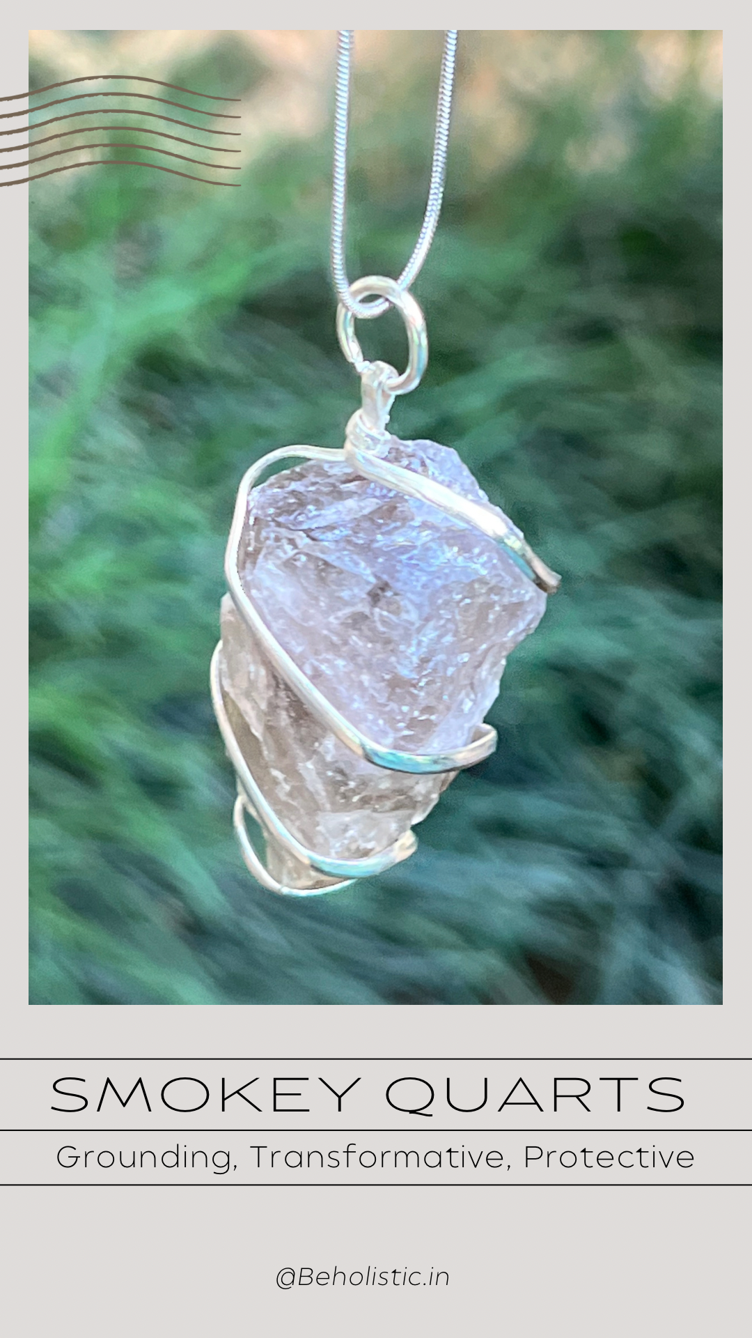 Smoky Quartz Wired Pendant