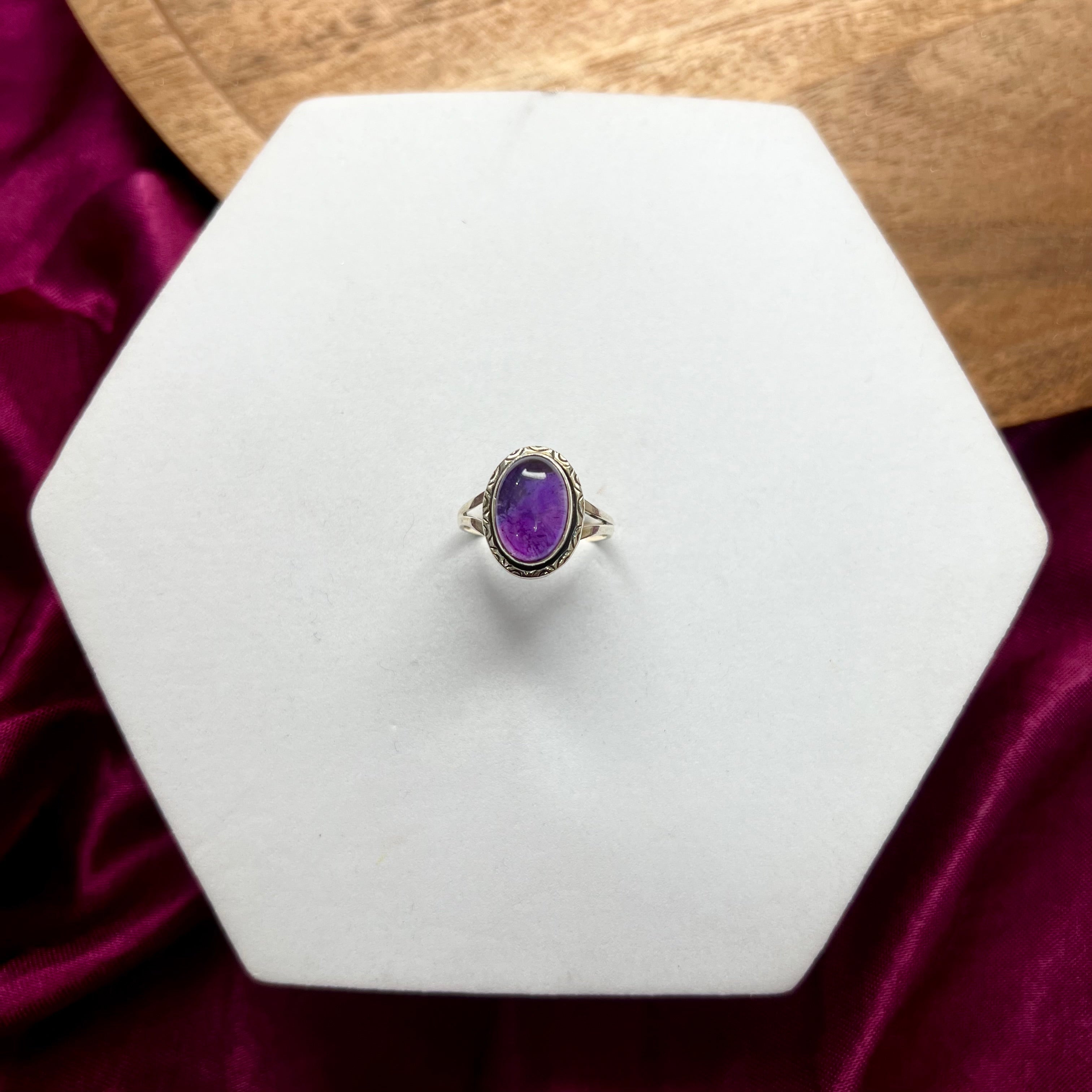 HANDCRAFTED AMETHYST RING-SILVER 925